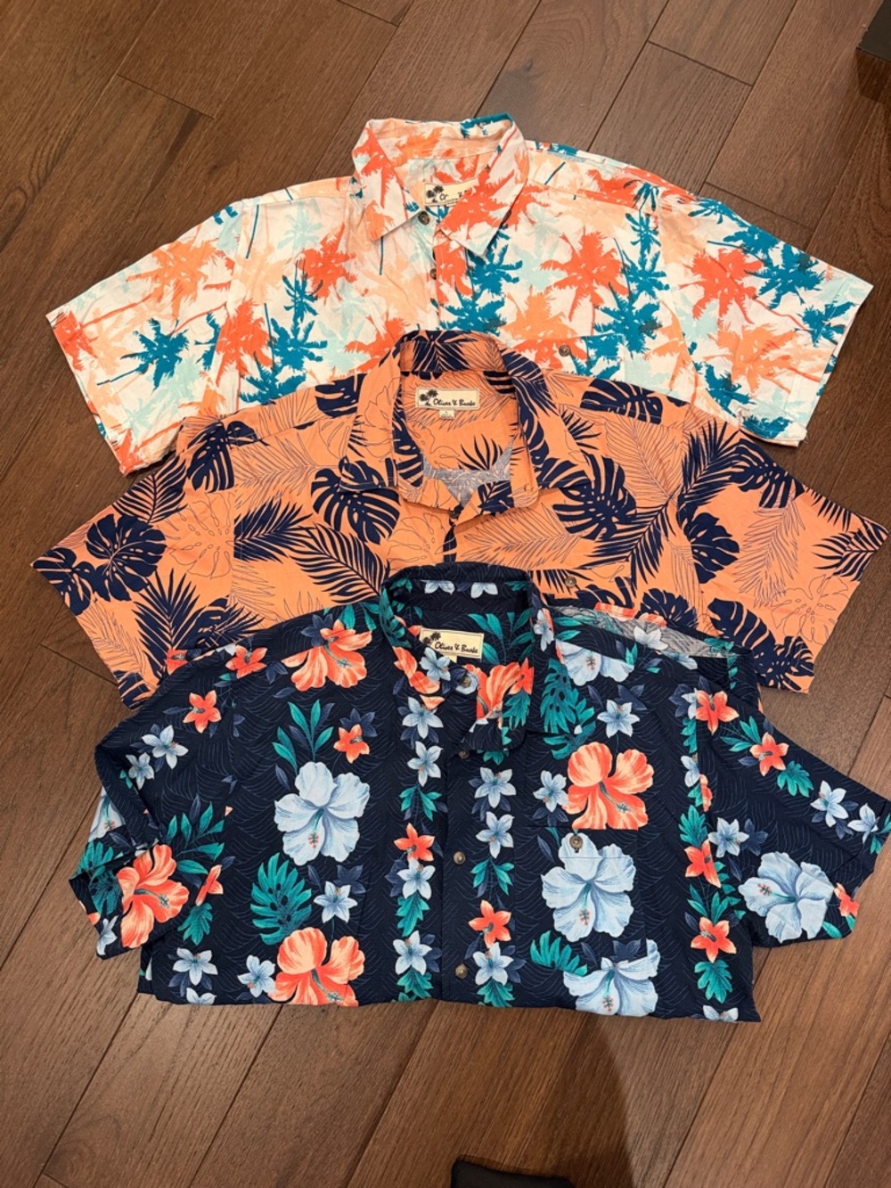 Oliver & Burke Tropical Print Short Sleeve Button Downs Set of 3 - C11